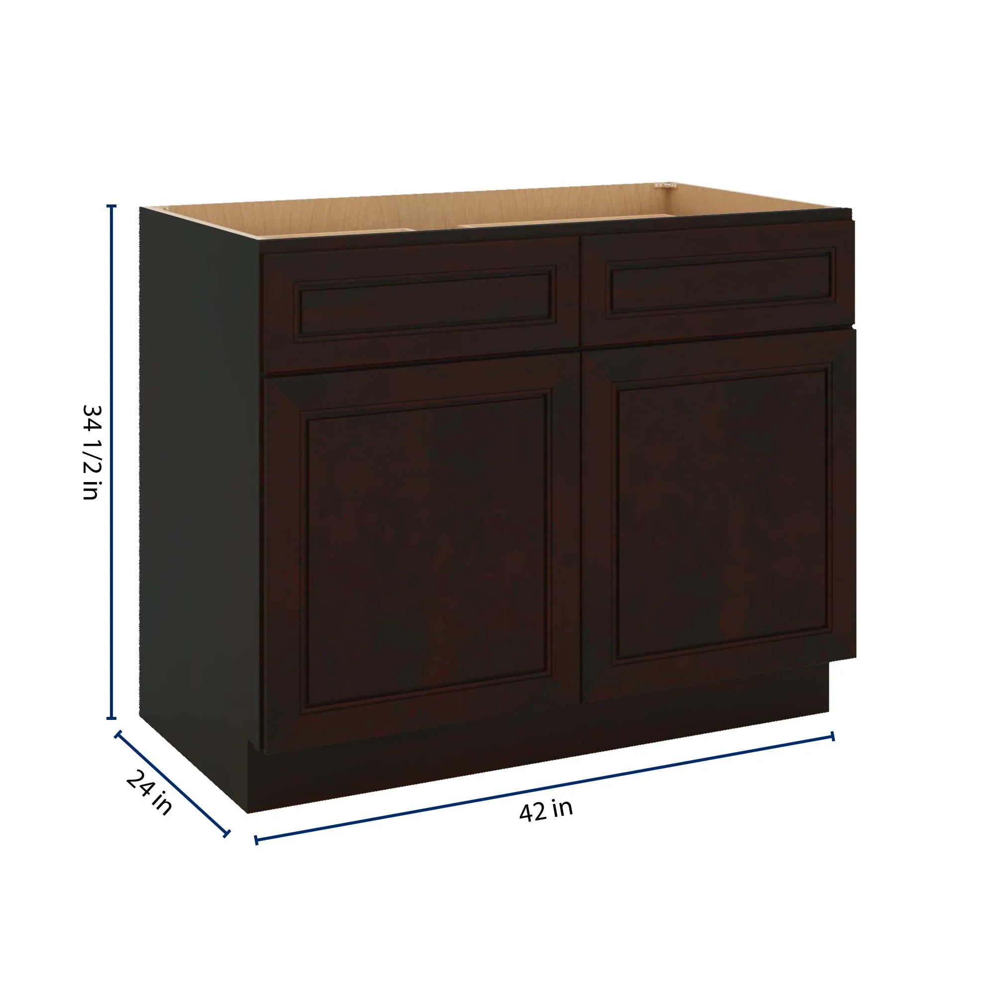 J&K Espresso K8 Double Door Standard Base Cab - 42" W