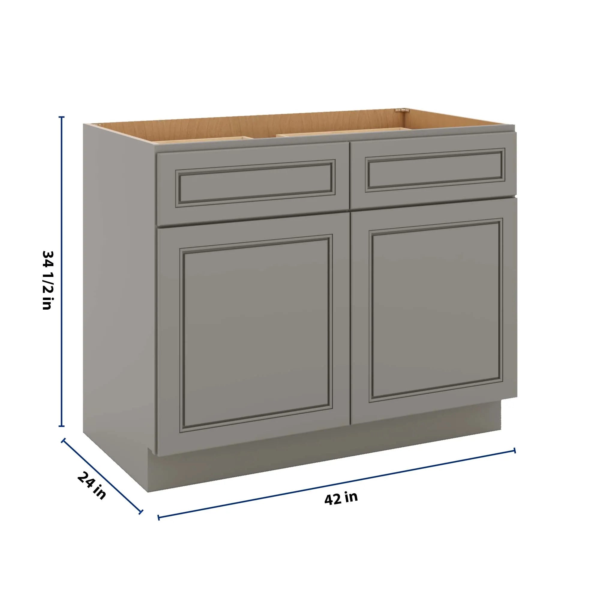 J&K Greige K3 Double Door Standard Base Cab - 42" W