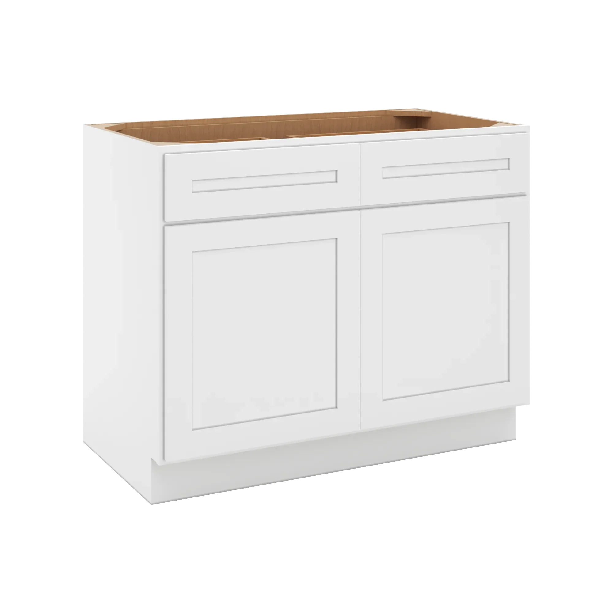 cnc luxor 5 piece white 42 w 2 drawer double door base cabinet