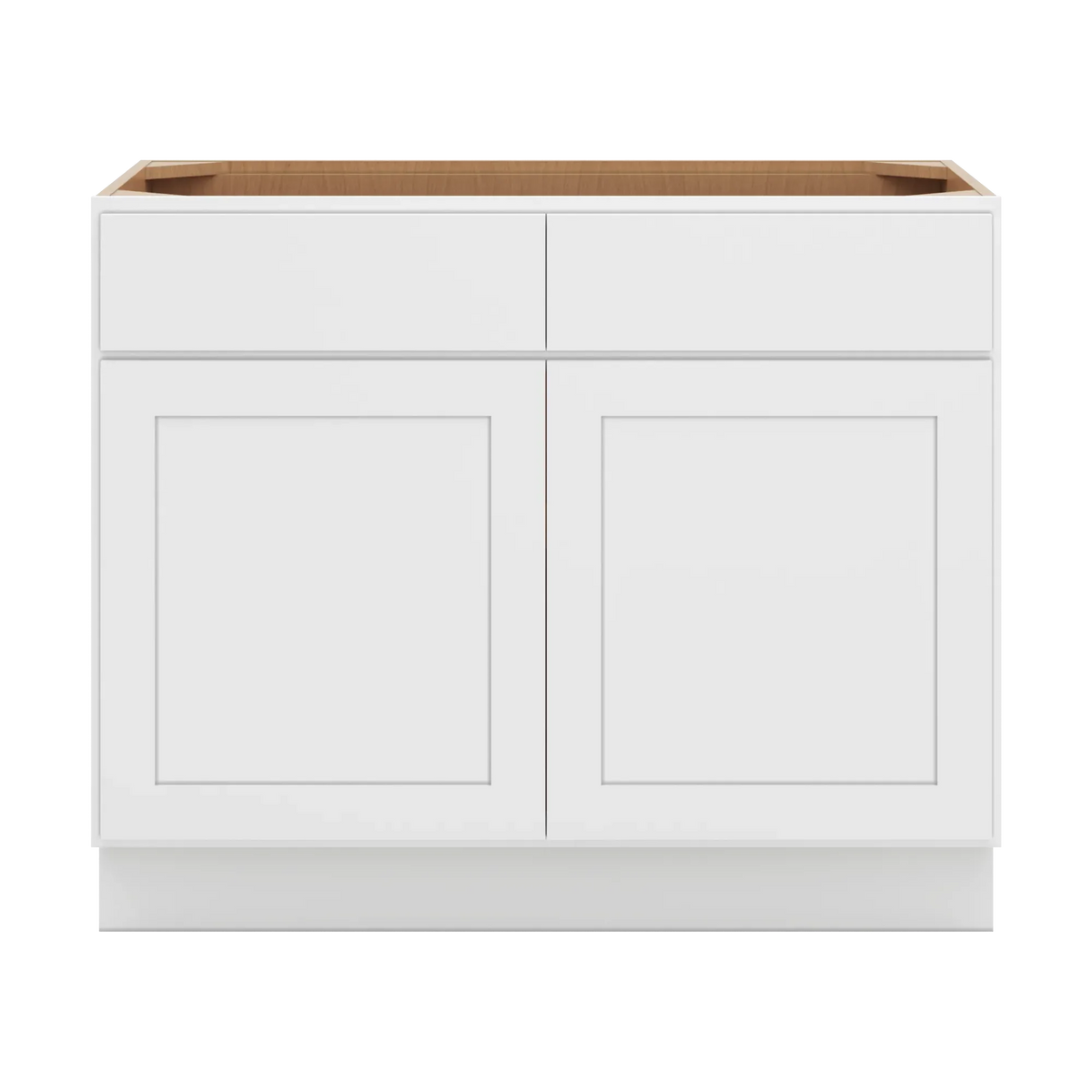 cnc luxor white 42 w 2 drawer double door base cabinet