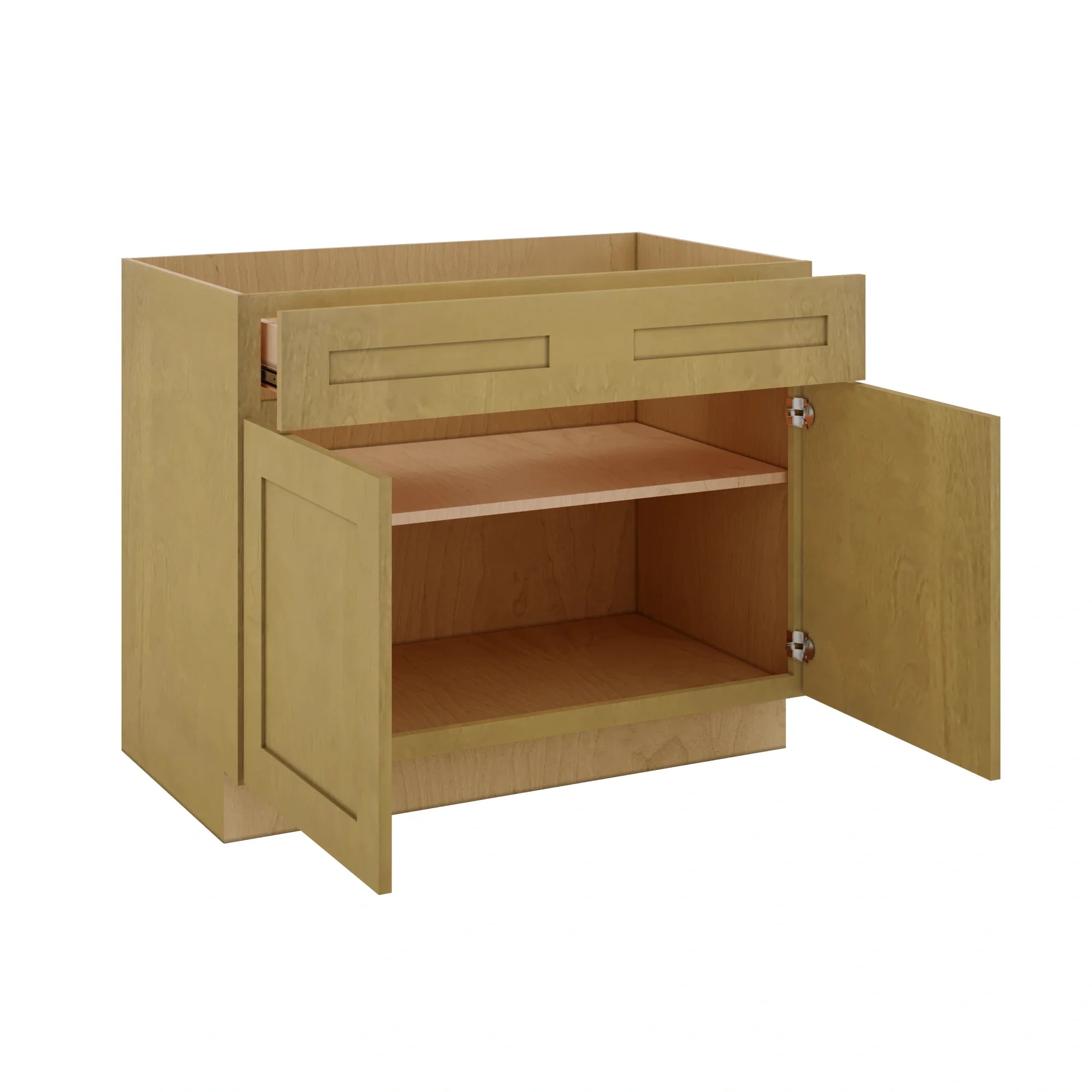 Modernform Cabinet Natural Shaker 42" W X 34 1/2" H X 24" D Double Door Base Cabinet