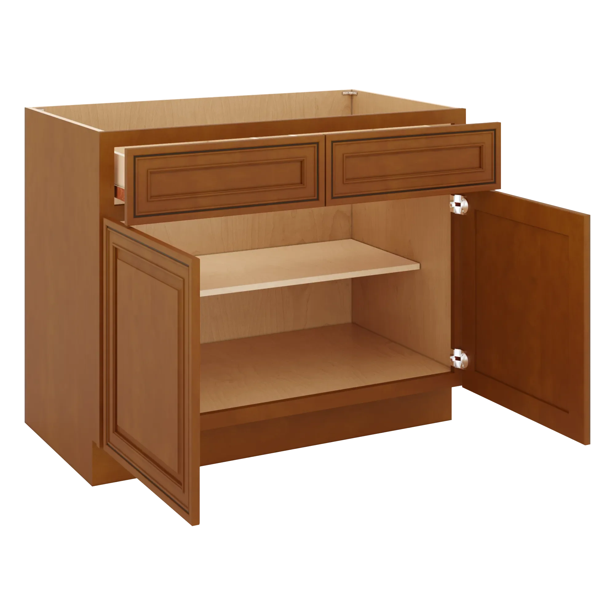 j k mocha glazed k10 double door standard base cab 42 w