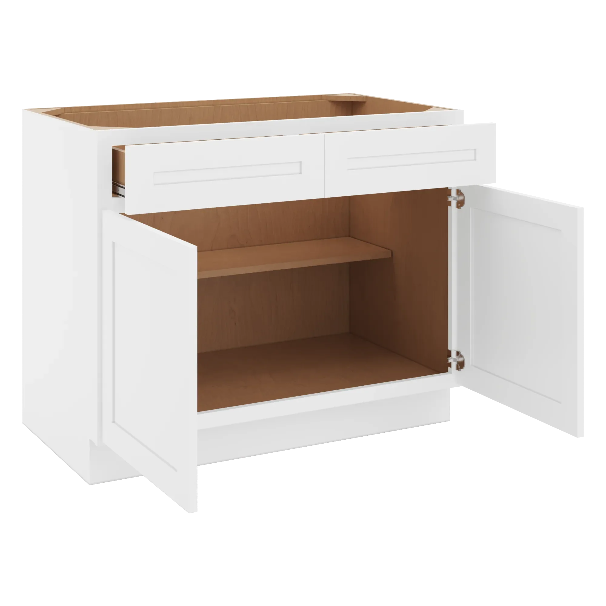cnc luxor 5 piece white 42 w 2 drawer double door base cabinet