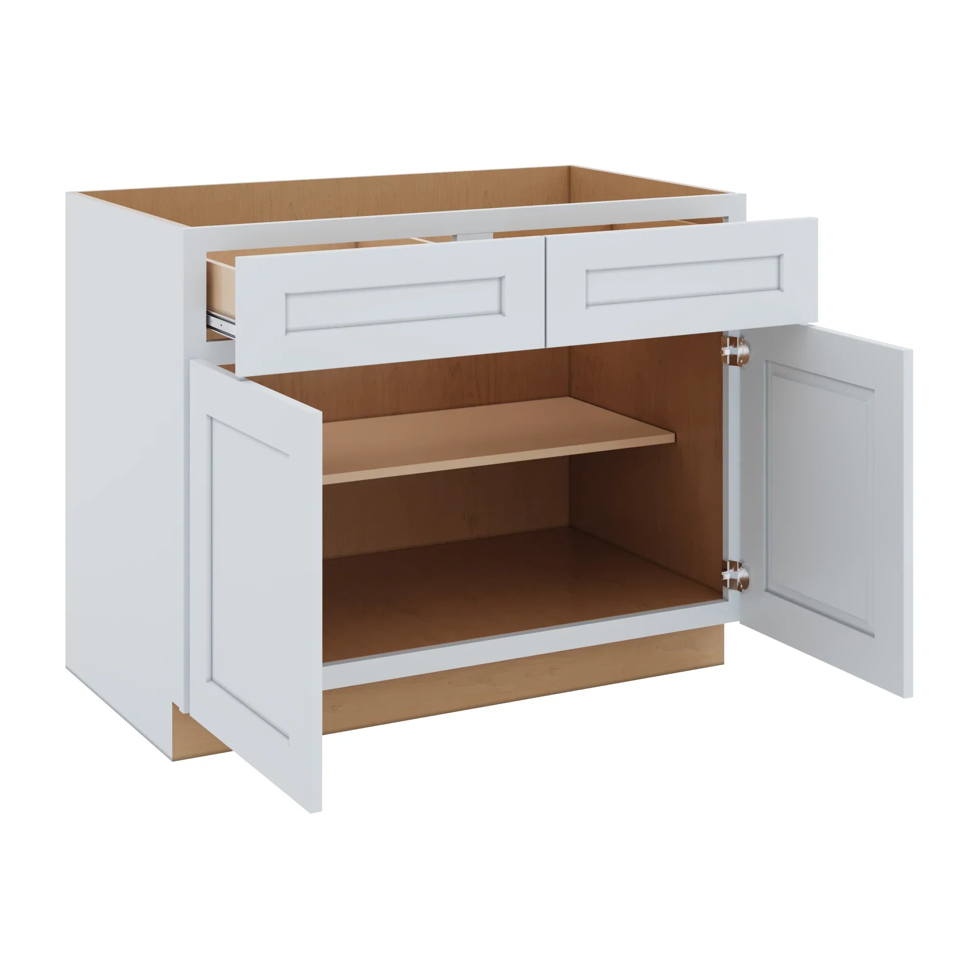 J&K White Shaker S8 Double Door Standard Base Cab   42" W