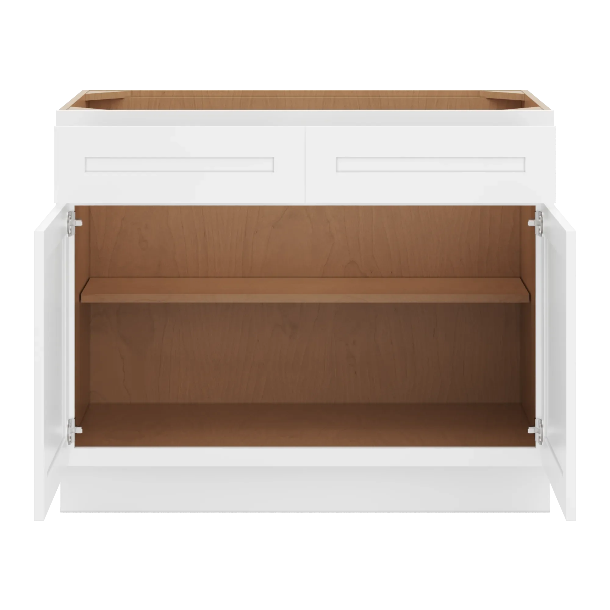 cnc luxor 5 piece white 42 w 2 drawer double door base cabinet