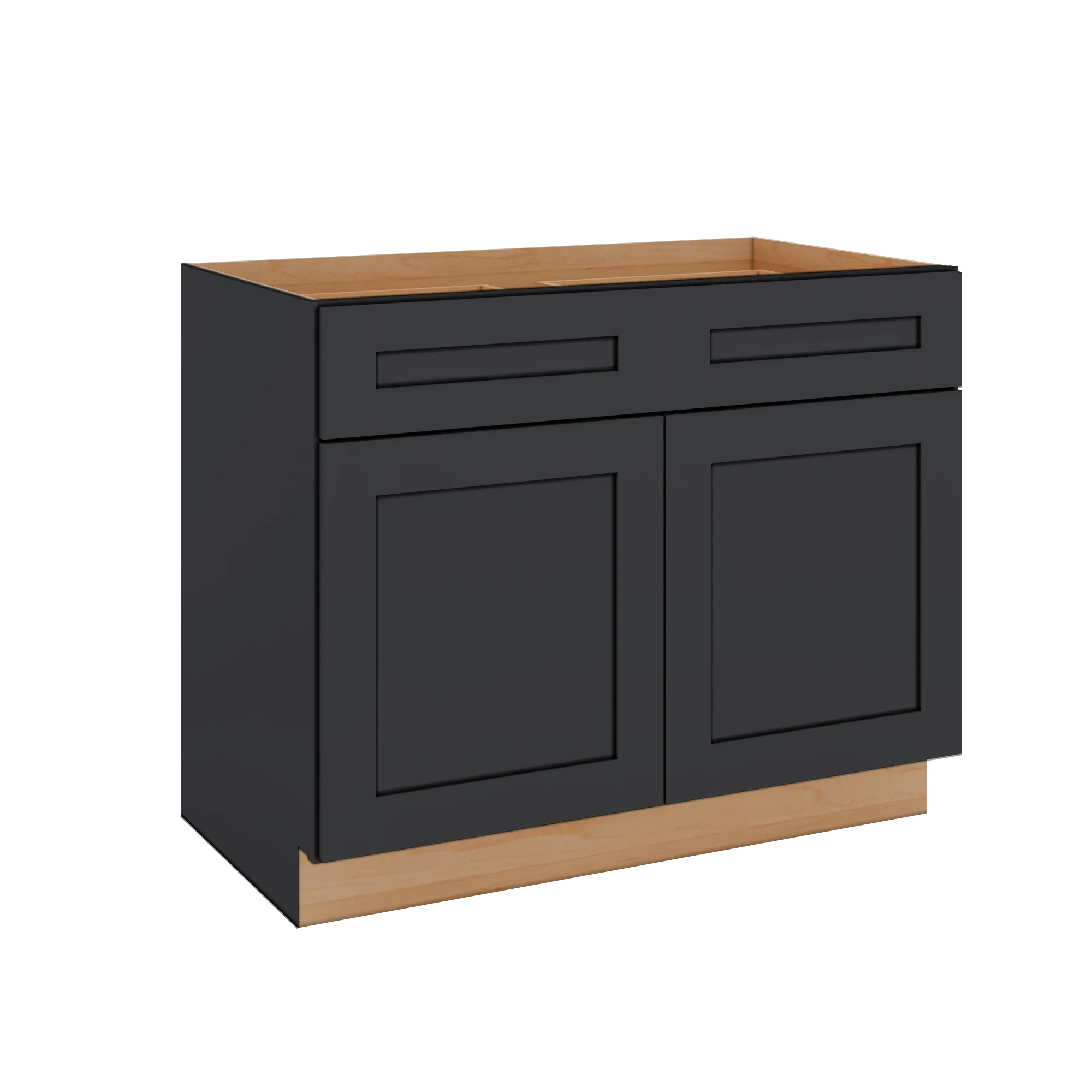 Modernform Cabinet Onyx Black Shaker 42" W X 34 1/2" H X 24" D Double Door Base Cabinet