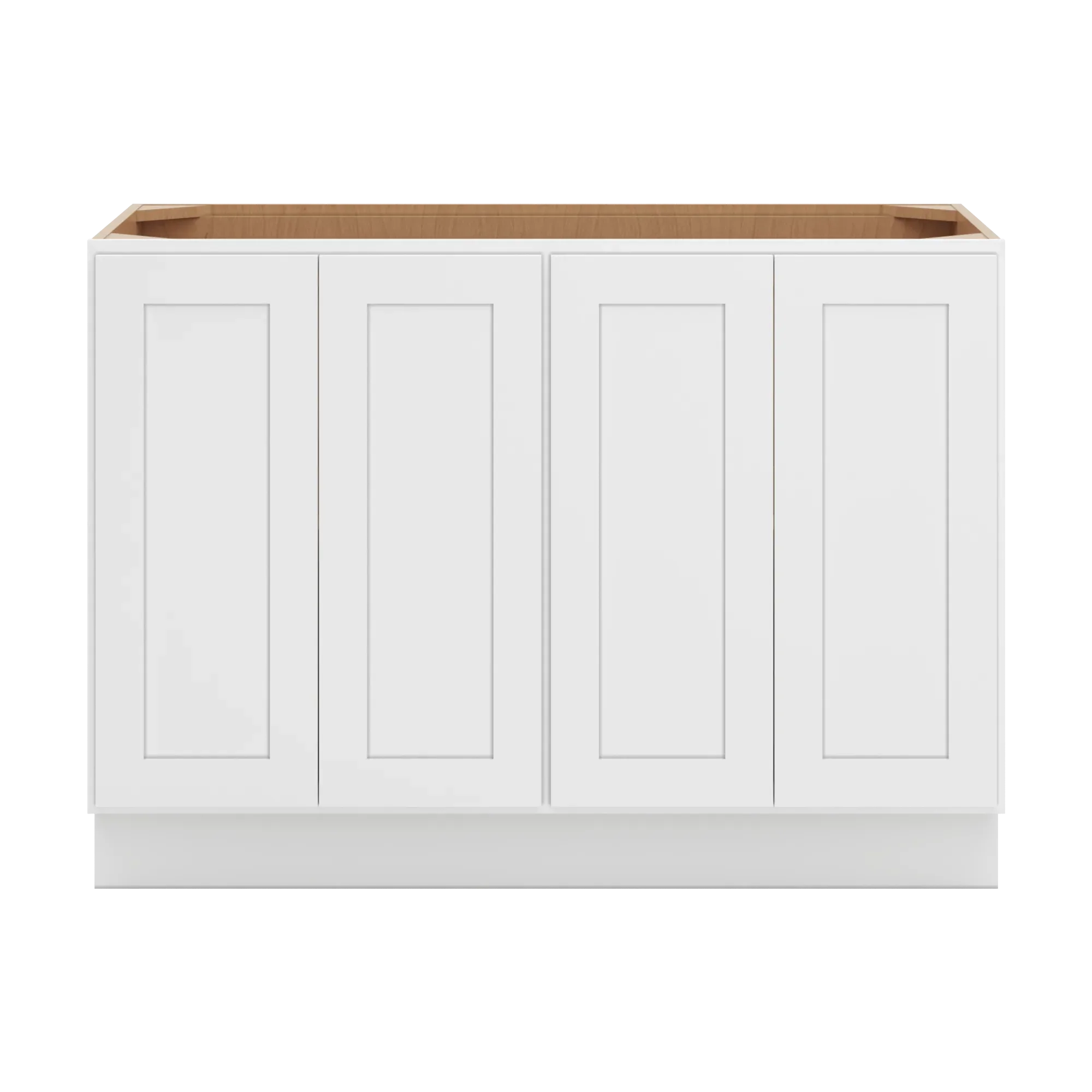 cnc luxor 5 piece white 48 w full height four door base cabinet w 2 pullout shelf