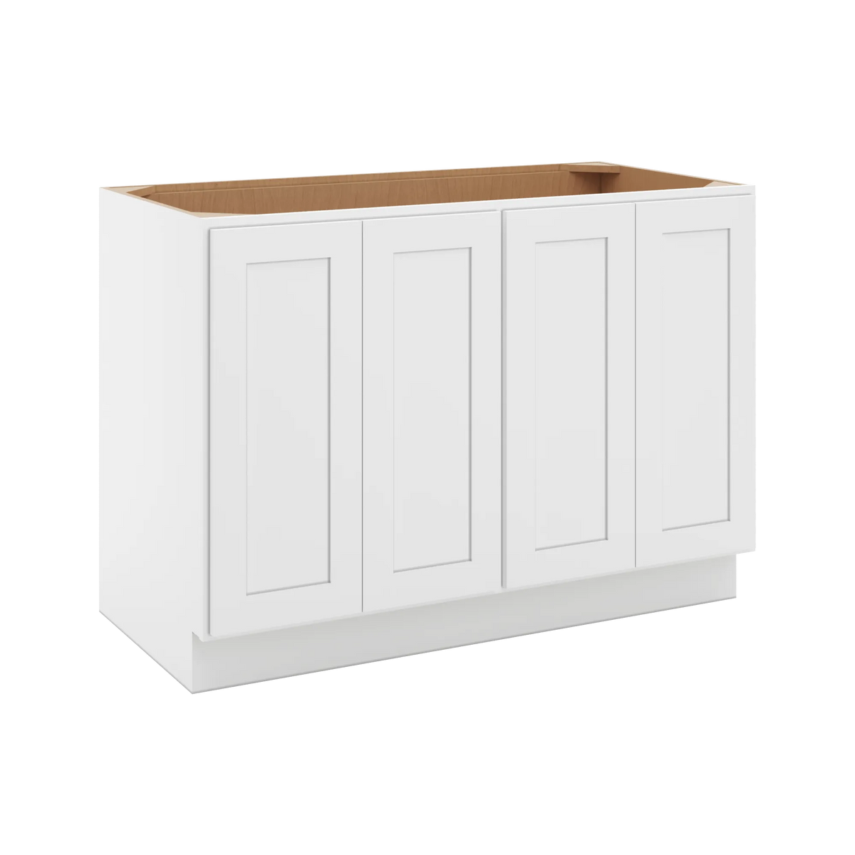 CNC Luxor 5-Piece White 48" W Full Height Four Door Base Cabinet W/ 4 Pullout Shelf