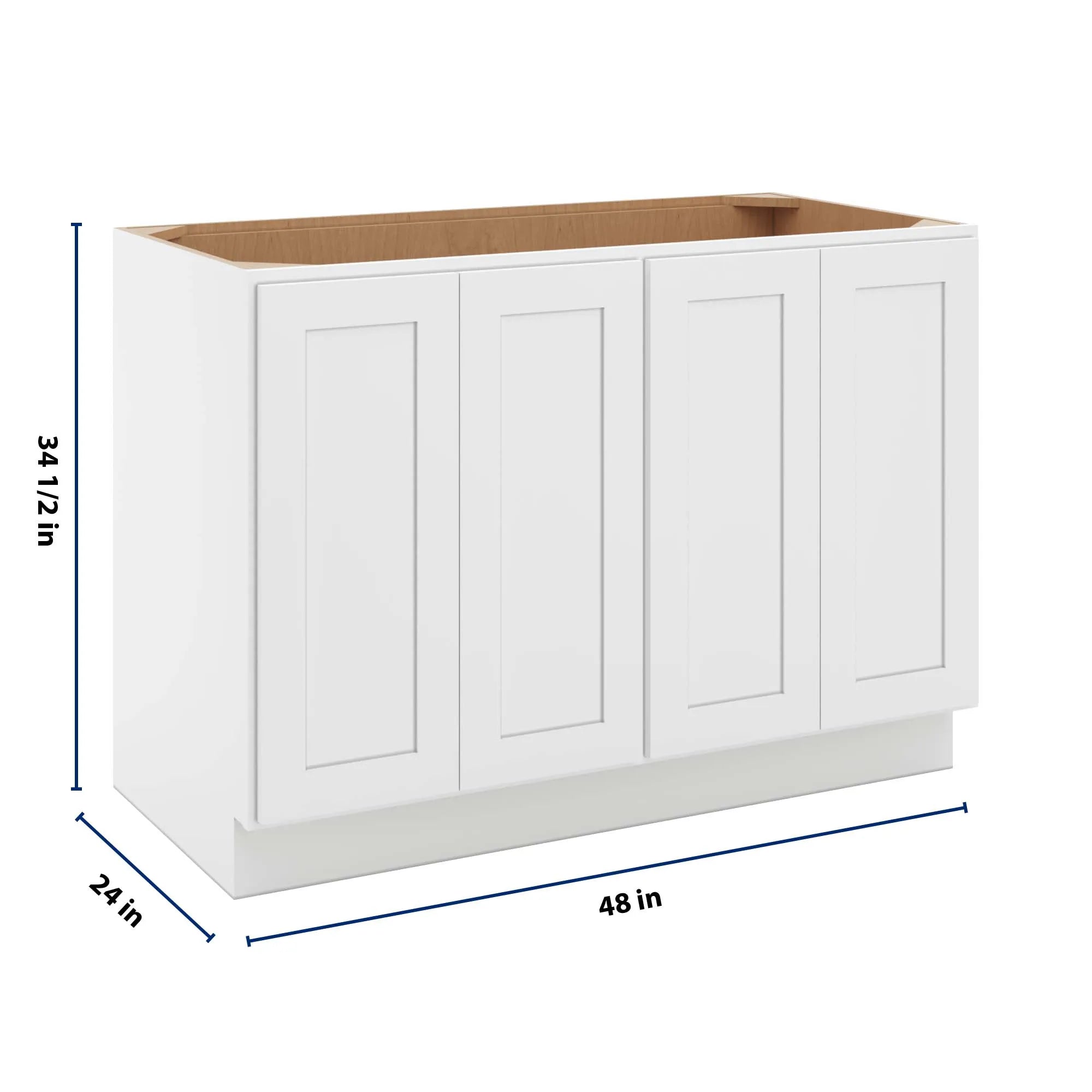 cnc luxor 5 piece white 48 w full height four door base cabinet