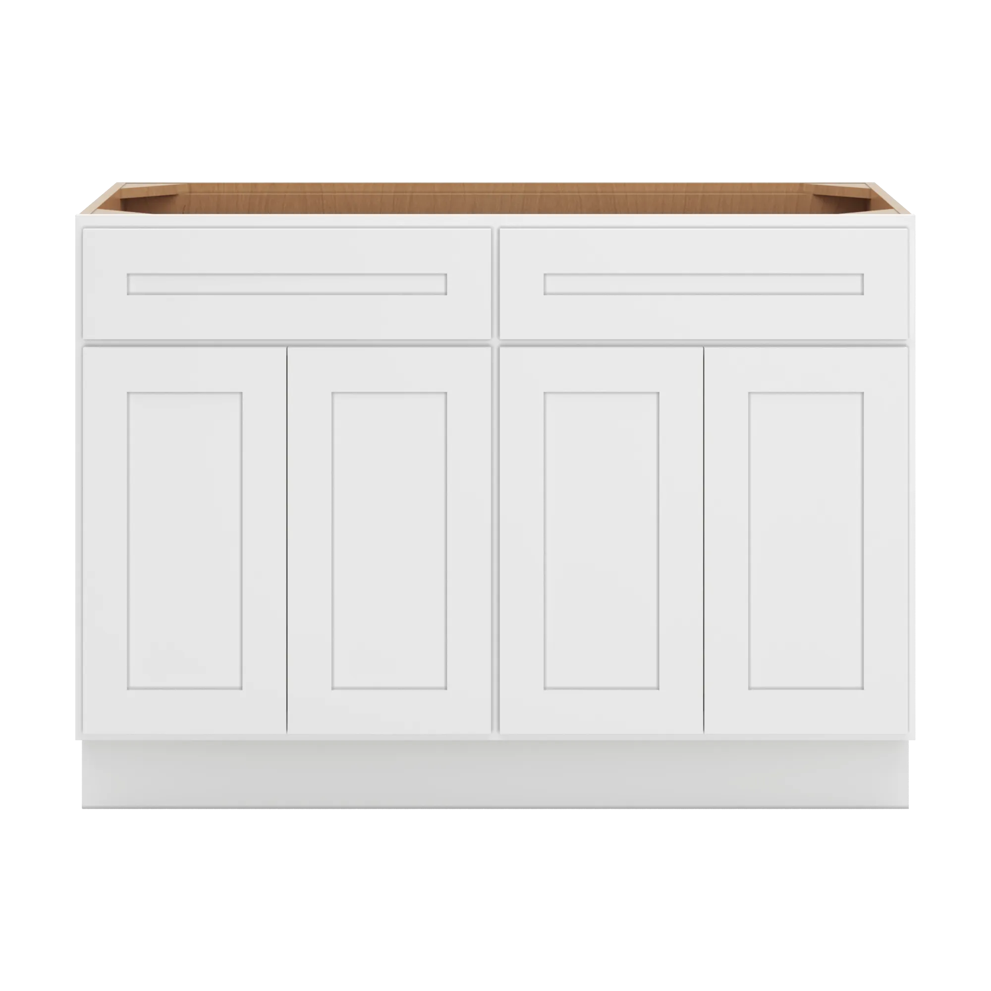 cnc luxor 5 piece white 48 w 2 drawer four door base cabinet w 2 pullout shelf