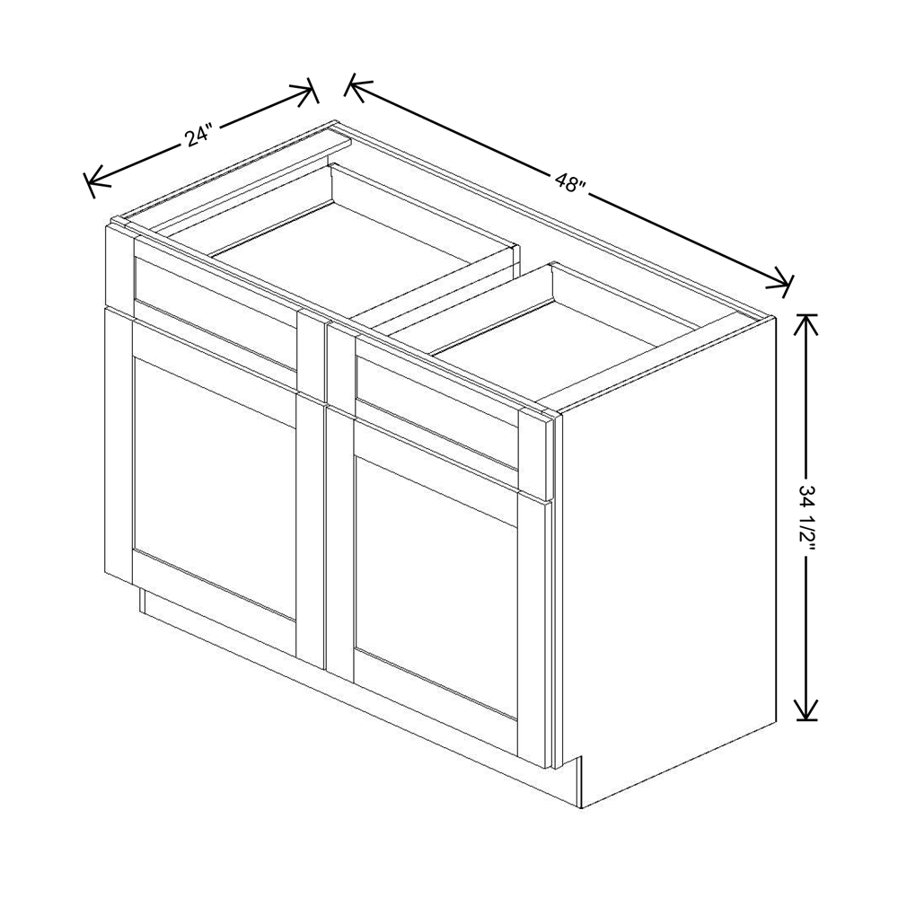 Fabuwood Allure Luna Timber Base 48"W Shaker Cabinet