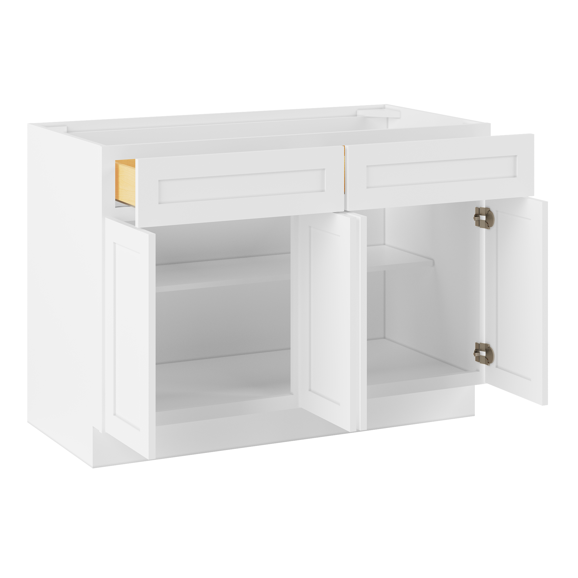 Base Kitchen Cabinet B48 Alpina White LessCare 48 in. width 34.5 in. height 24 in. depth