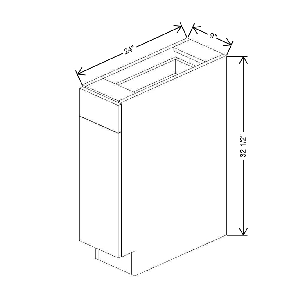CNC Classic Milano Seaside 09" W X 32 1/2" H Single Door Base Cabinet