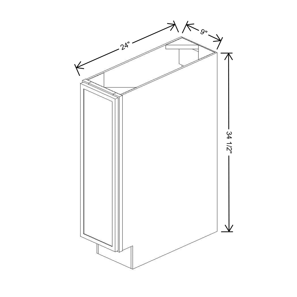 Cubitac Prestige Newport Latte 9"W FH Door Base Cabinet