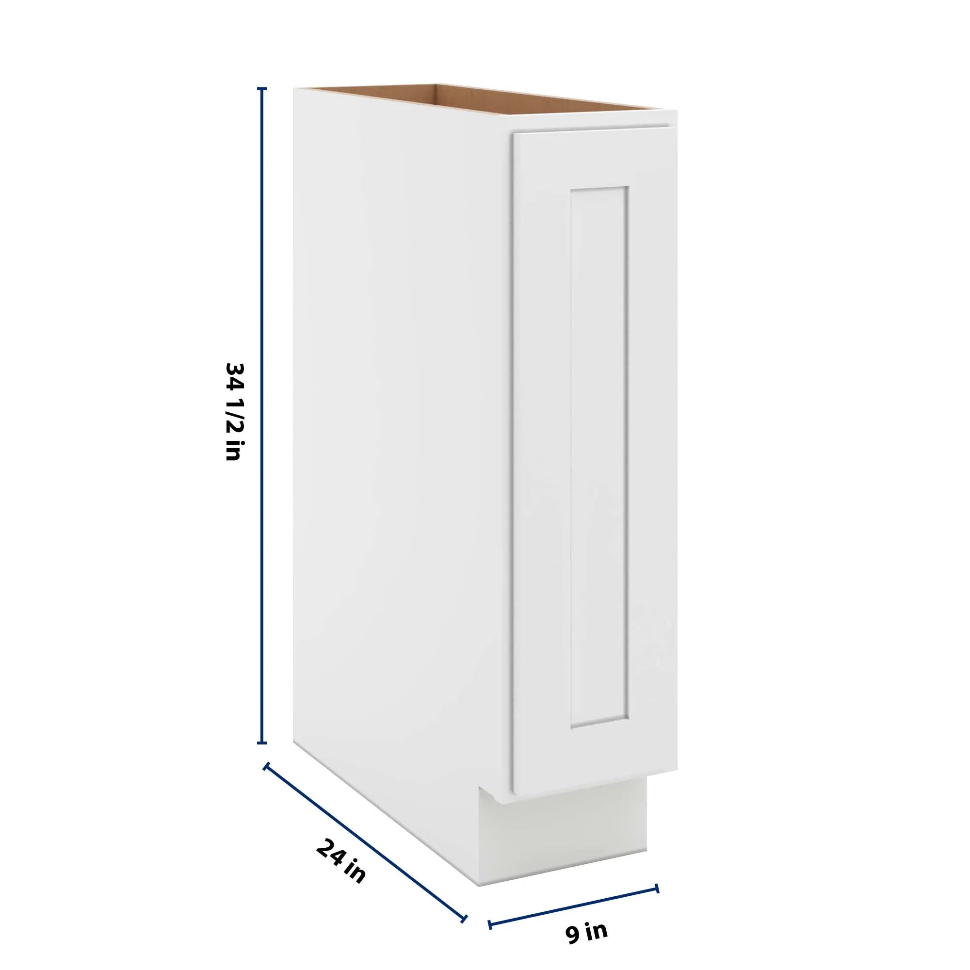 cnc luxor 5 piece white 09 w full height single door base cabinet