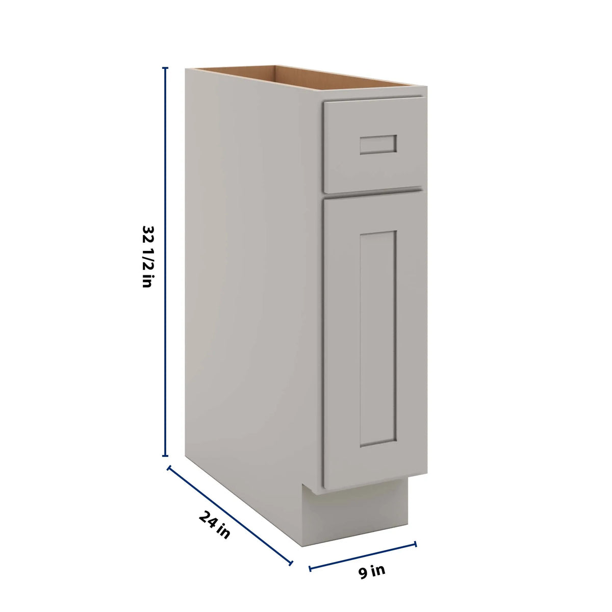 CNC Luxor 5-Piece Misty Grey 09" W X 32 1/2" H Single Door Base Cabinet