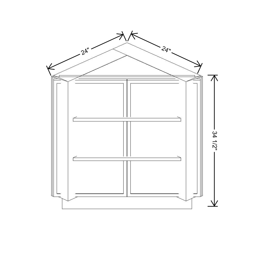 Cubitac Imperial Bergen Latte 24"W Base End Return {Full Height Door}