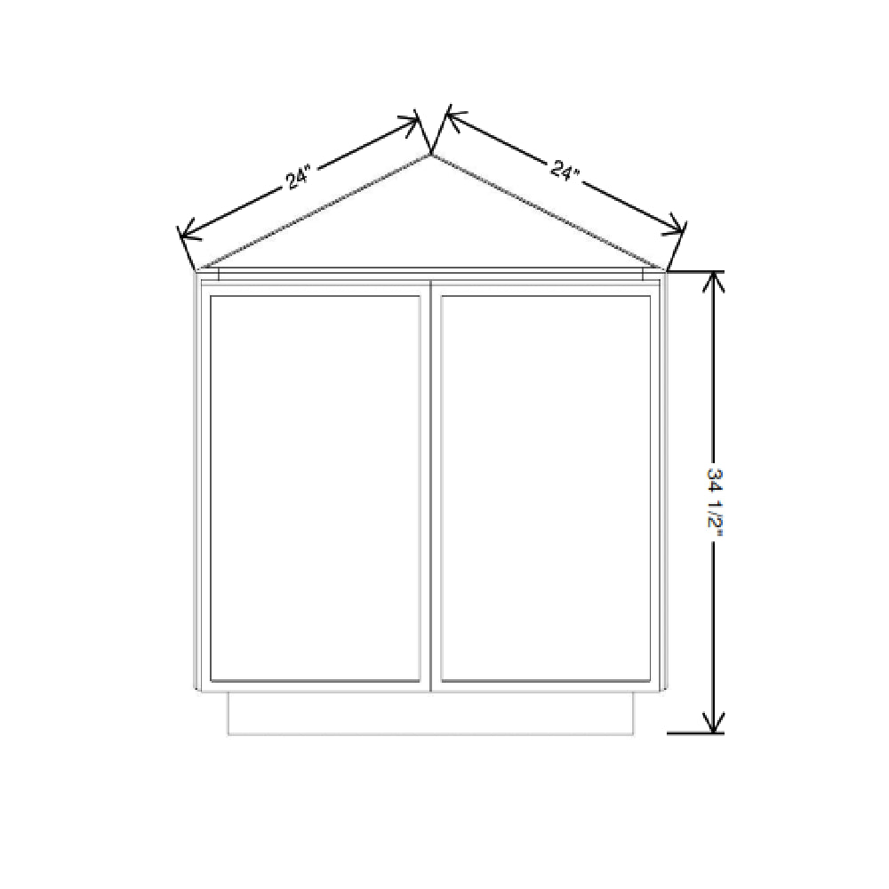 Cubitac Prestige Newport Latte 24"W Base End Return {Full Height Door}