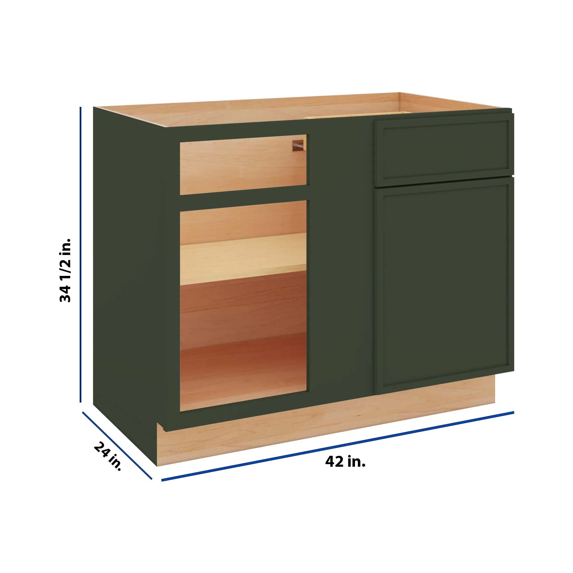 Modernform Cabinet Slim Sage Green 42" W X 34 1/2" H X 24" D Blind Base Cabinet