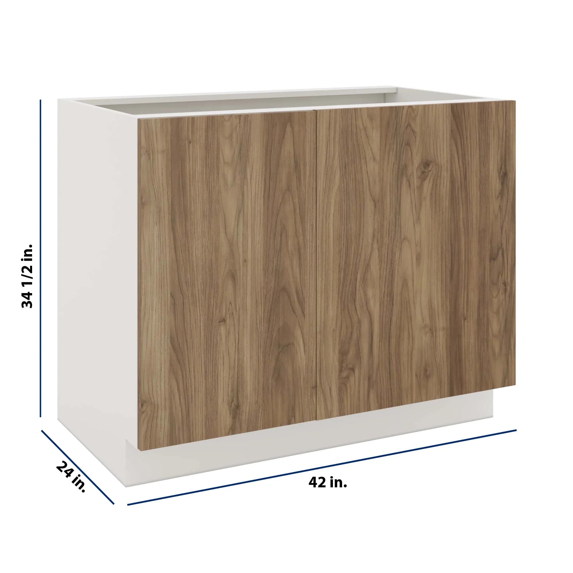Modernform Cabinet Walnut 42" W X 34 1/2" H X 24" D Blind Base Cabinet