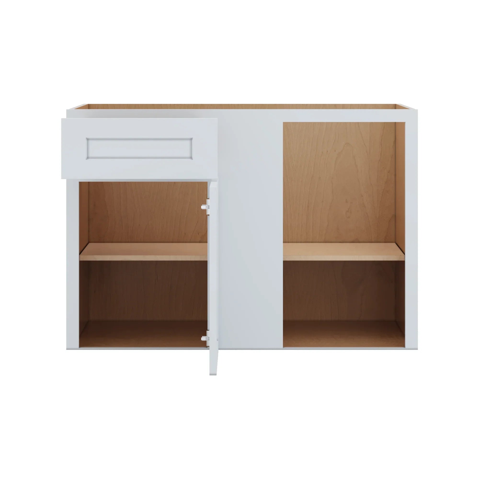 J&K White Shaker S8 Base Blind Corner   42" W