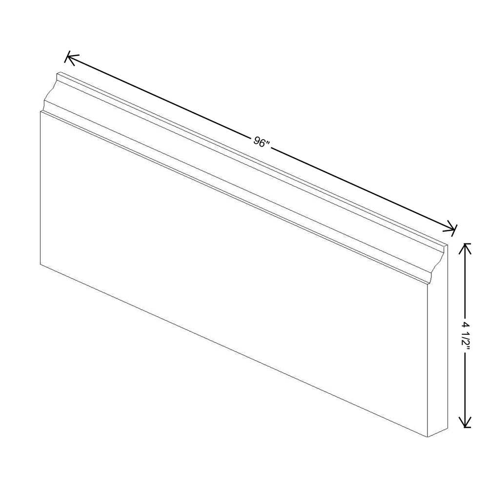 Fabuwood Allure Luna Dove 96" W X 5 1/2" H X 3/4" D Base Board Molding