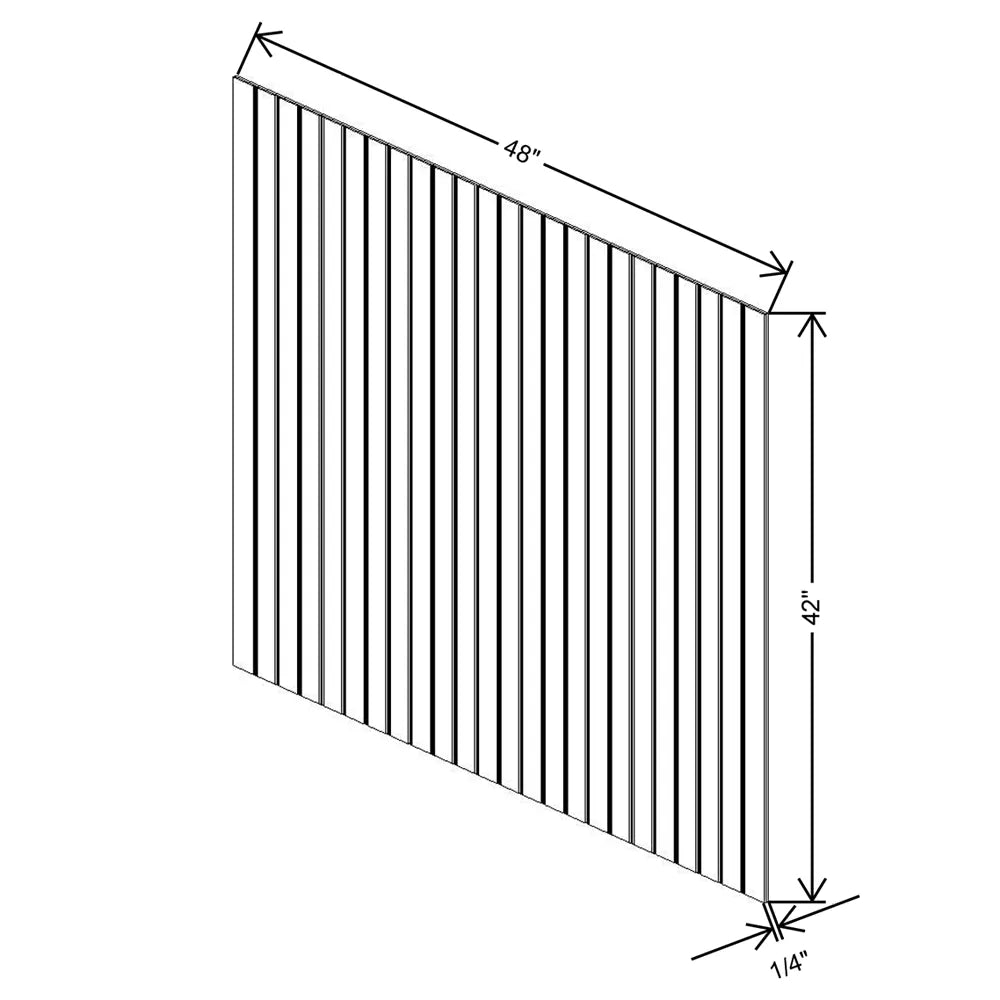 Kitchen Cabinet Distributors Essential White Bead Board - 48" W x 42" H x 0.25" D