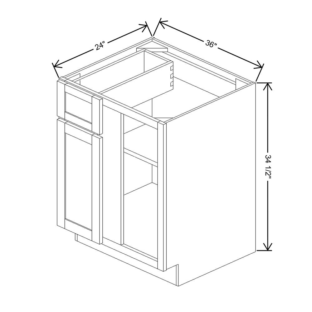 Wolf Classic Waverly White Paint 36"W Base Blind Cabinet