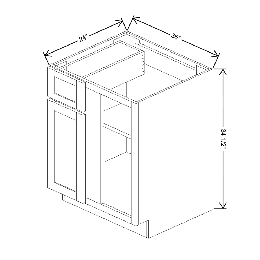 Wolf Classic Dartmouth White Paint 36"W Base Blind Cabinet