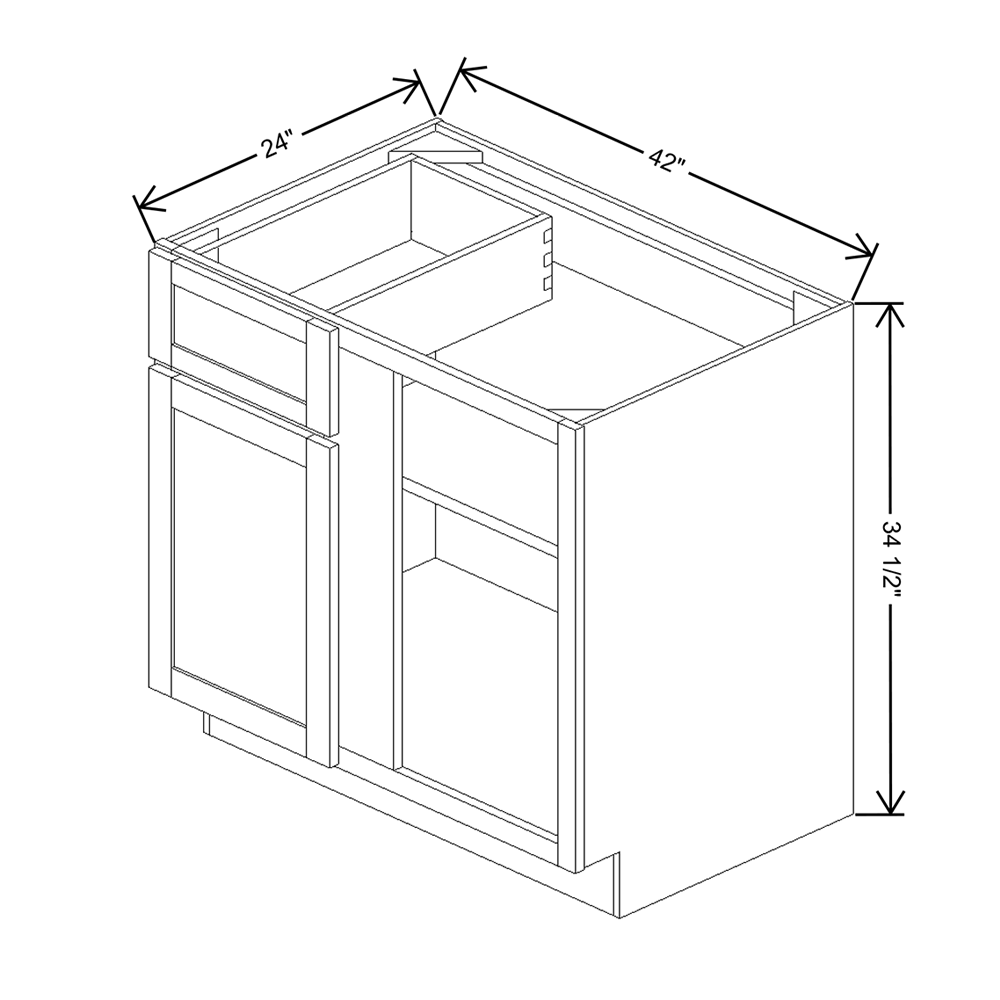 Wolf Classic Berwyn Opal Paint 42"W Base Blind Cabinet