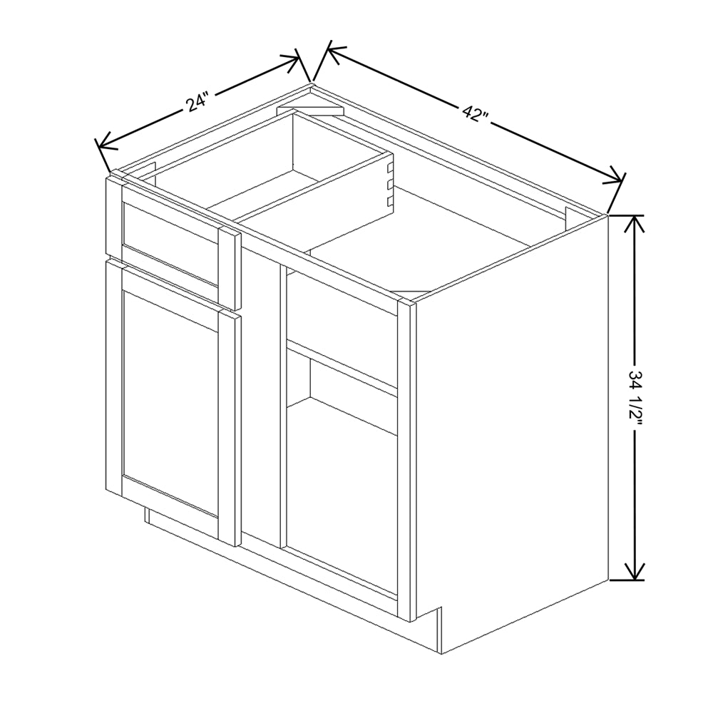 Wolf Classic Dartmouth White Paint 42"W Base Blind Cabinet