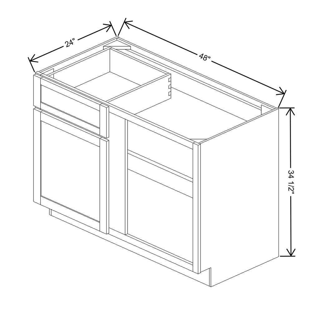 Wolf Classic Grove White Paint 48"W Base Blind Cabinet