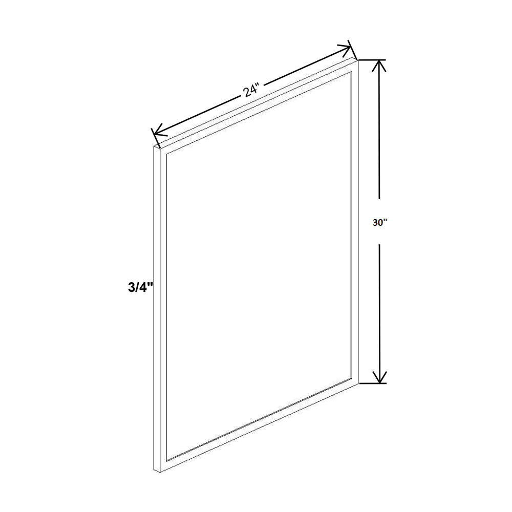 Cubitac Prestige Milan Latte 23 1/2"W X 29 1/2"H Base Decorative End