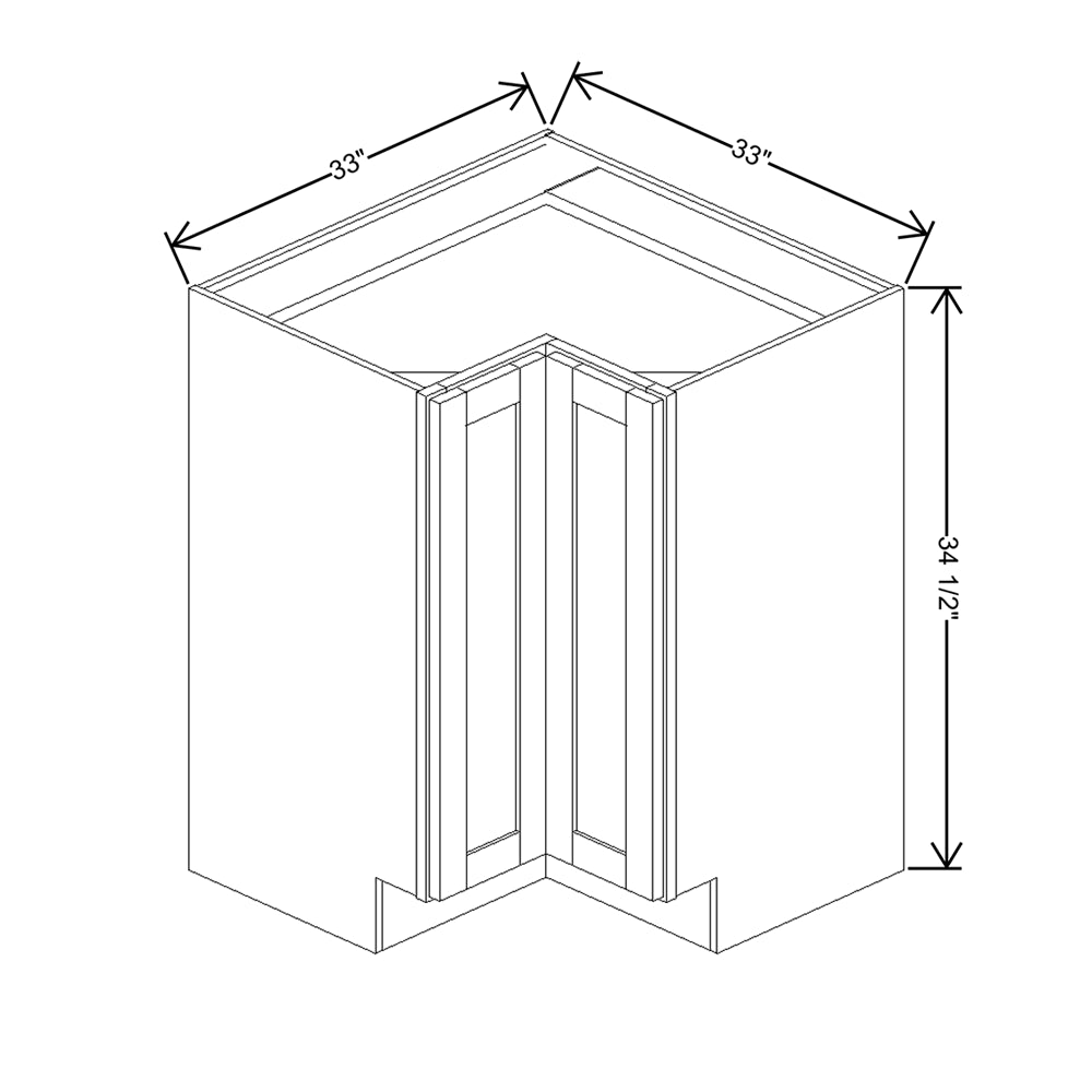 Wolf Classic Dartmouth 5-piece Pewter Paint 33"W Base Corner Full H Door Easy Reach Cabinet