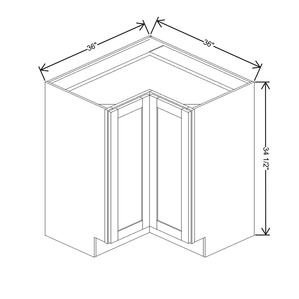 Wolf Classic Dartmouth 5-Piece Hazelnut Stain 36"W Base Corner Full H Door Easy Reach Cabinet