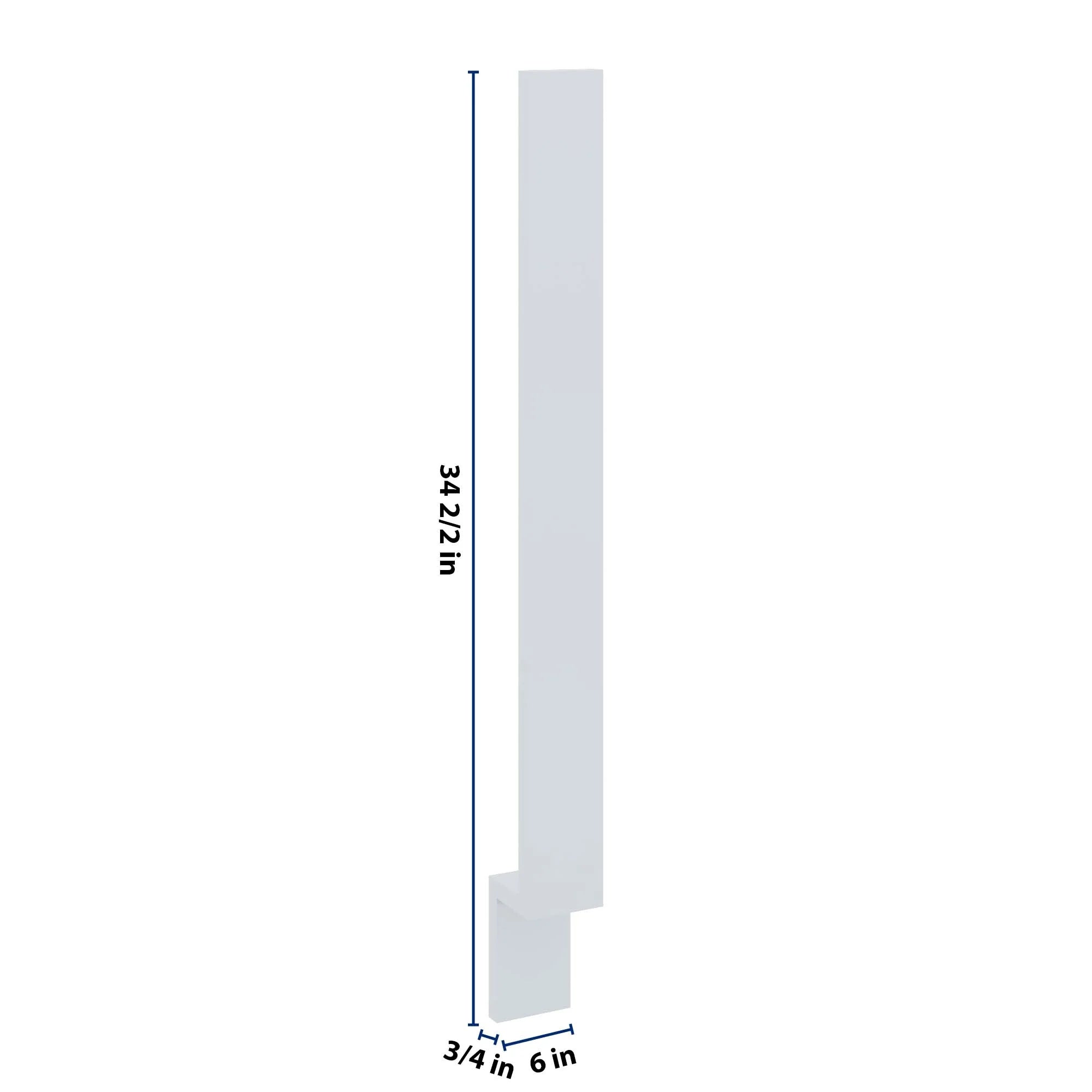 J&K White Shaker S8 Base Filler 3" W x 34 1/2" H