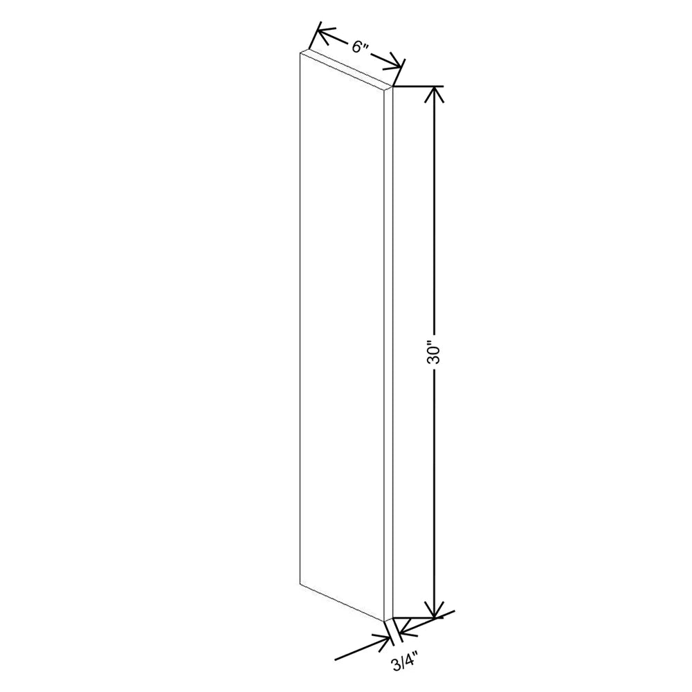 Kitchen Cabinet Distributors Shaker Designer White 5PC Base Filler (6x30)