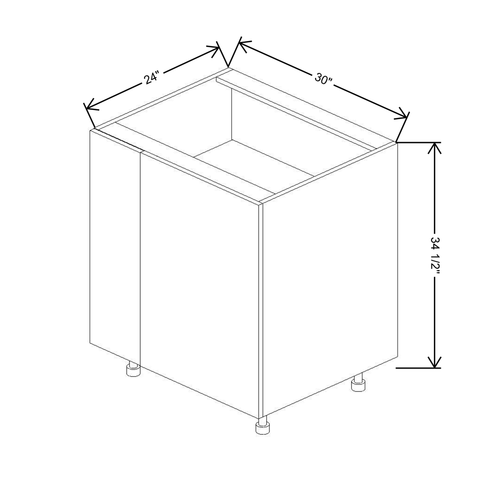 Fabuwood Illume Catalina como-ash2 36" to 39"W Blind Base