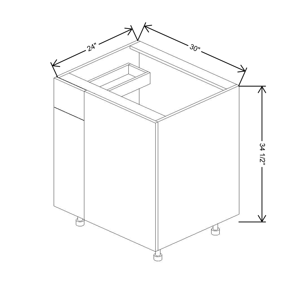 Fabuwood Illume Catalina Nocce 3 36" to 39"W Blind Base With Drawer