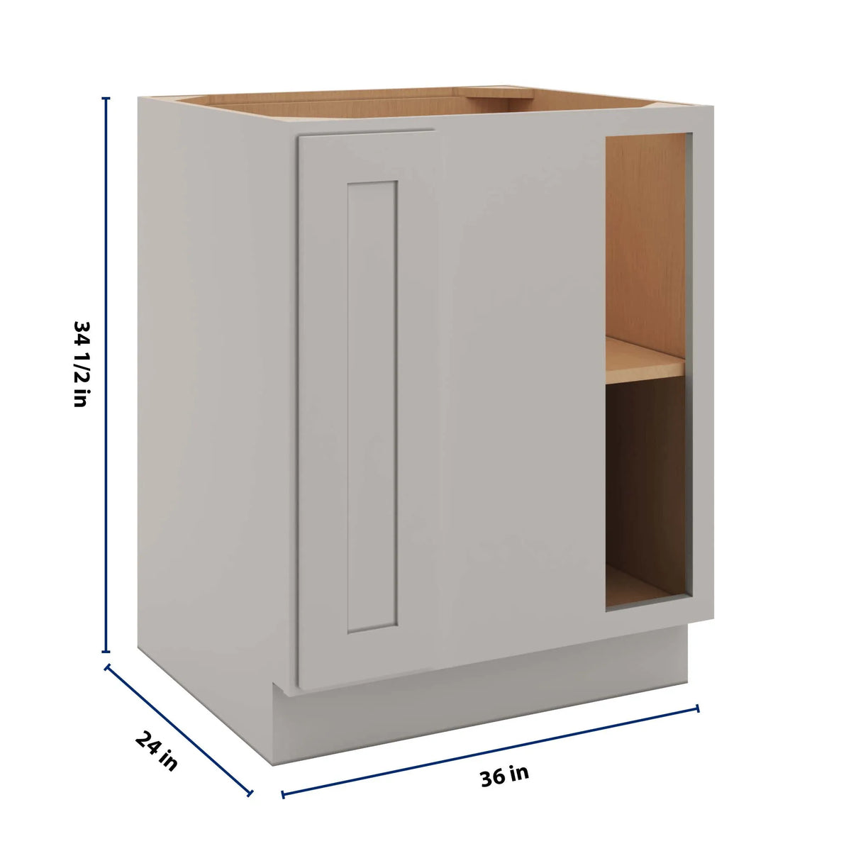 CNC Luxor 5-Piece Misty Grey 36 To 39" W X 34 1/2" H Full Height Blind Base Cabinet