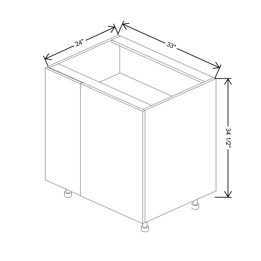 Fabuwood Illume Catalina Bianco Gloss 39" to 42"W Blind Base