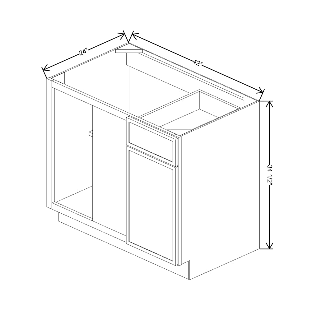 Cubitac Basic Oxford Latte 42/45"W Blind Base Cabinet