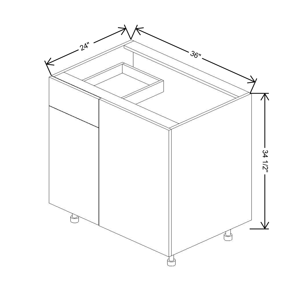 Fabuwood Illume Catalina como-ash2 42" to 45"W Blind Base With Drawer