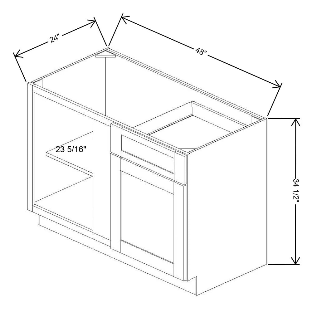 Fabuwood Allure Fusion Timber 48" to 51" W X 34 1/2" H X 24" D Blind Base Cabinet