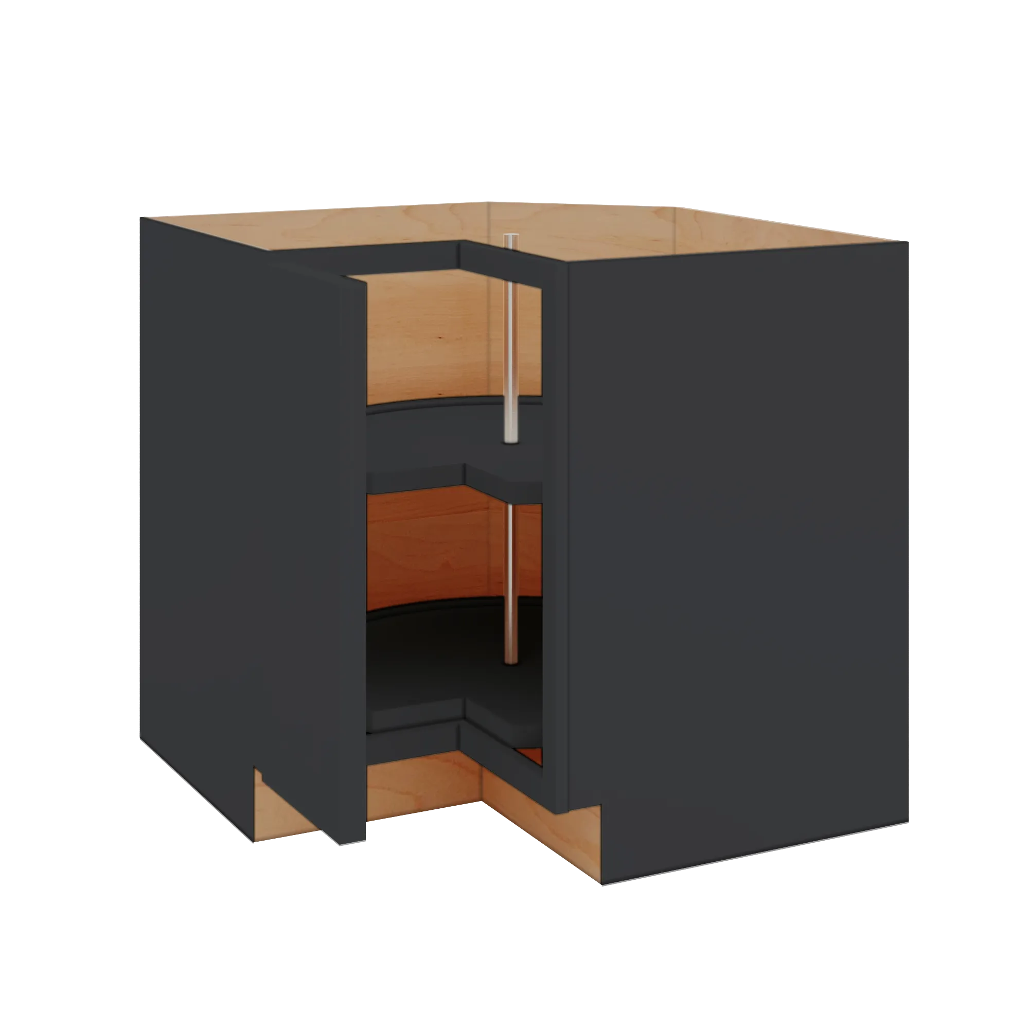 Modernform Cabinet Onyx Black Shaker 36" W X 34 1/2" H X 24" D Lazy Susan Base Cabinet