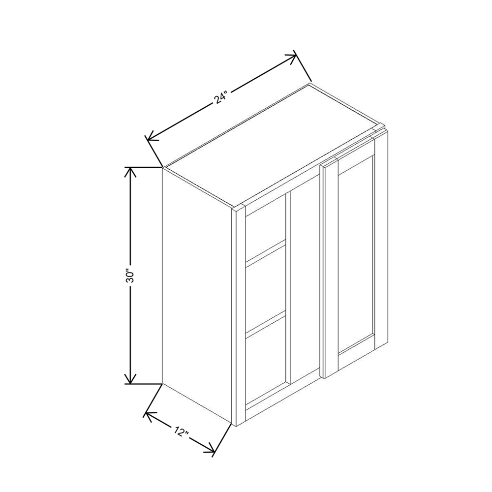 Cubitac Basic Oxford Latte 24/27"W X 30"H High Blind Wall Cabinet