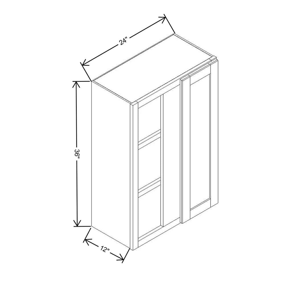 Cubitac Basic Oxford Latte 24/27"W X 36"H High Blind Wall Cabinet