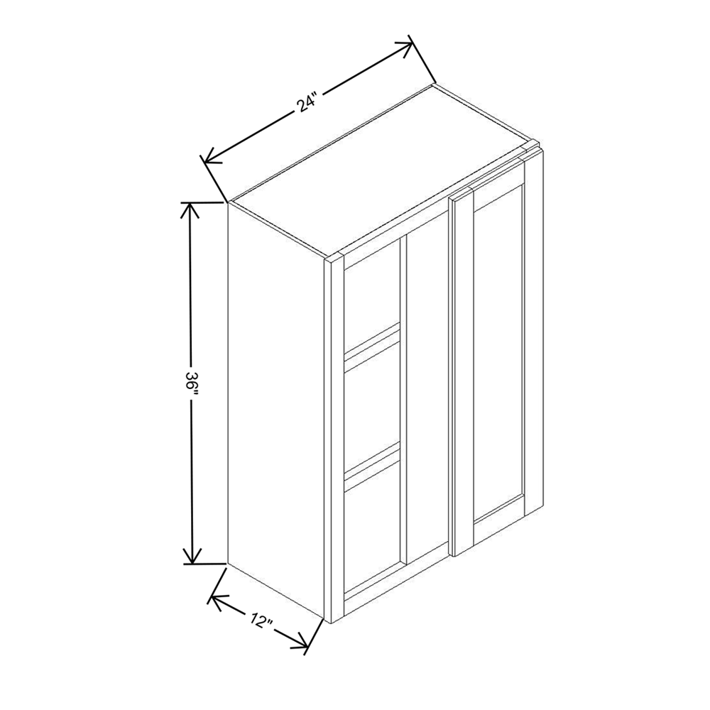 Cubitac Basic Oxford Pastel 24/27" W X 36" H High Blind Wall Cabinet