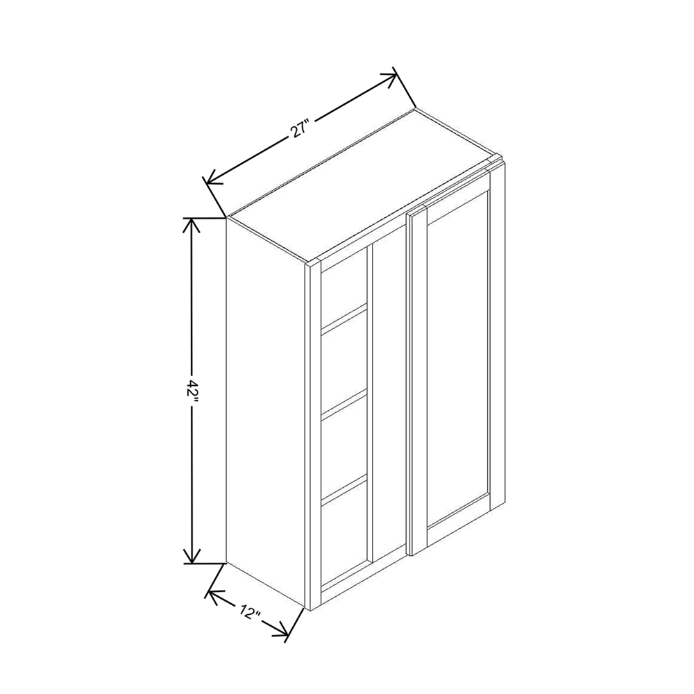 Cubitac Basic Oxford Pastel 24/27" W X 42" H High Blind Wall Cabinet