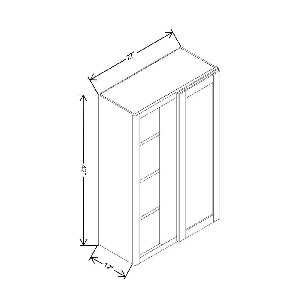 Cubitac Basic Oxford Pastel 24/27" W X 42" H High Blind Wall Cabinet